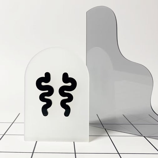 Recycled øreringe i akryl, Black Line