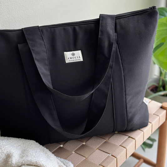 Upcycled weekendtaske, sort