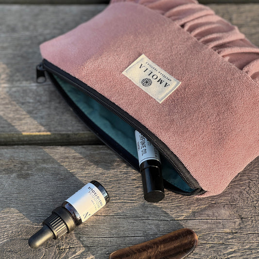 Upcycled vintage bag, powder pink