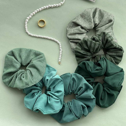 Upcycled scrunchie, grøn