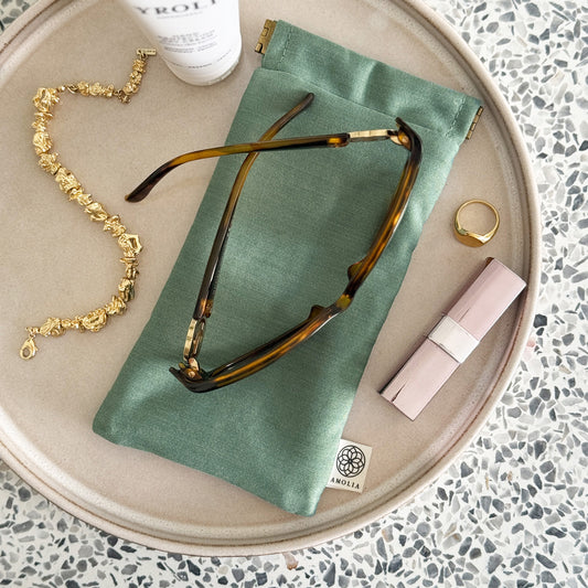 Upcycled brilleetui, grøn