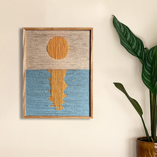 Upcycled kunstværk 30x40cm, Solnedgang