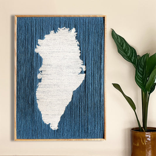 Upcycled kunstværk 50x70cm - Grønland - unik udgave