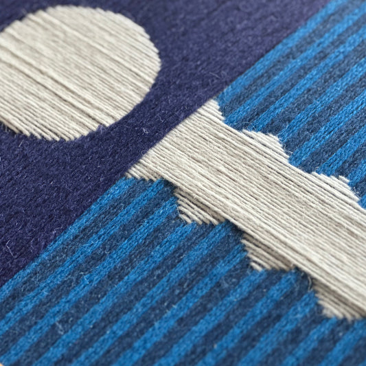 Upcycled artwork, Moon stripes, 30x40cm