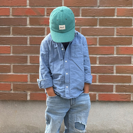 Upcycled børnekasket, grøn