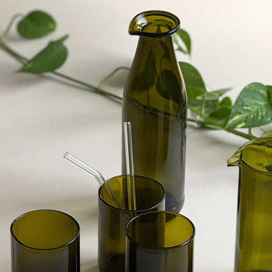 Reusable glass straws, 4-pack, clear