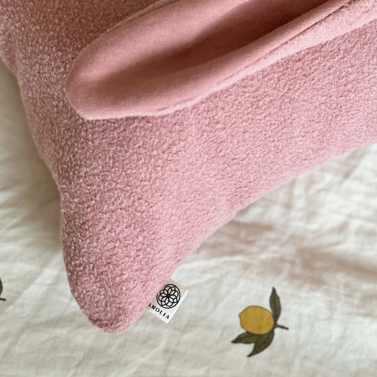 Upcycled kaninpude, 30x40cm, lyserød