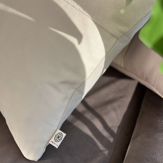 Upcycled pudebetræk, 40x40cm, beige