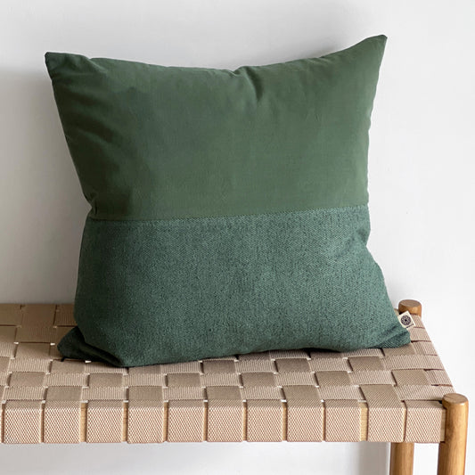Upcycled cushion cover, 50x50cm, forest green