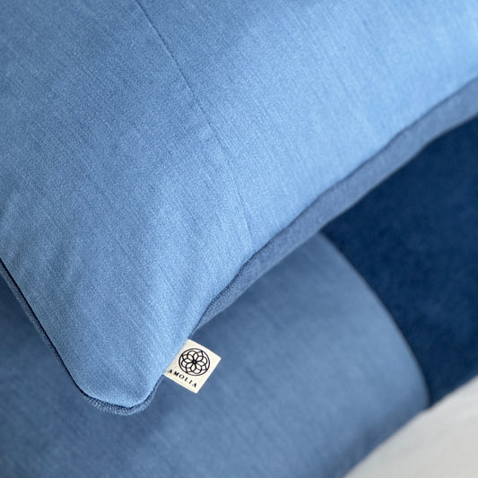 Upcycled pudebetræk, 50x50cm, blå