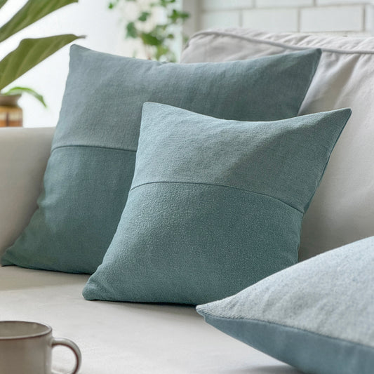 Upcycled pudebetræk, 40x40cm, blågrøn