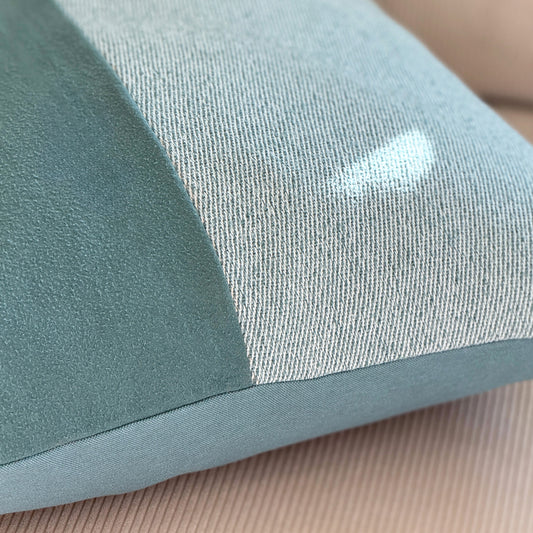 Upcycled pudebetræk, 50x50cm, blågrøn, Alma
