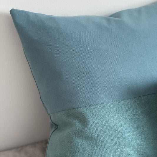Upcycled cushion cover, 40x40cm, teal, August