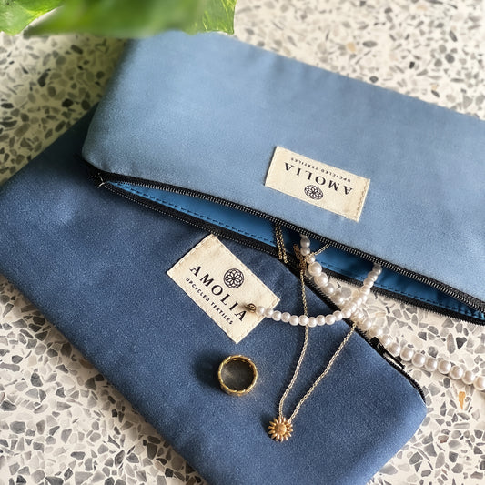 Upcycled taske, lyseblå
