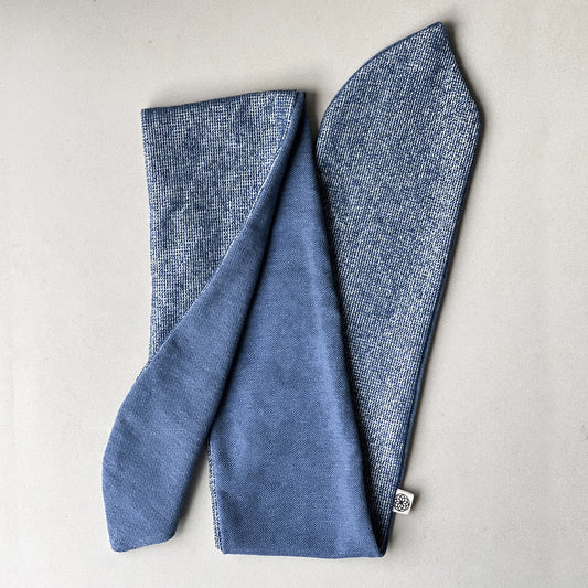 Upcycled binde hårbånd, blå