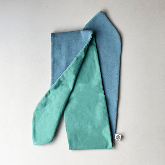 Upcycled binde hårbånd, blågrøn