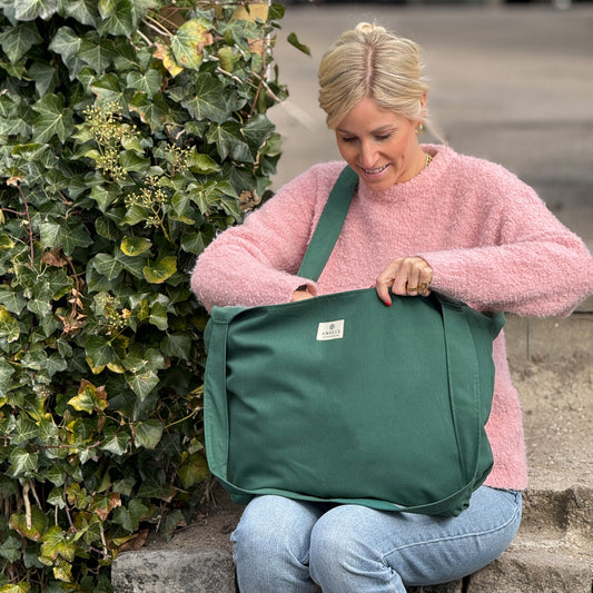 Upcycled mega shopper, grøn