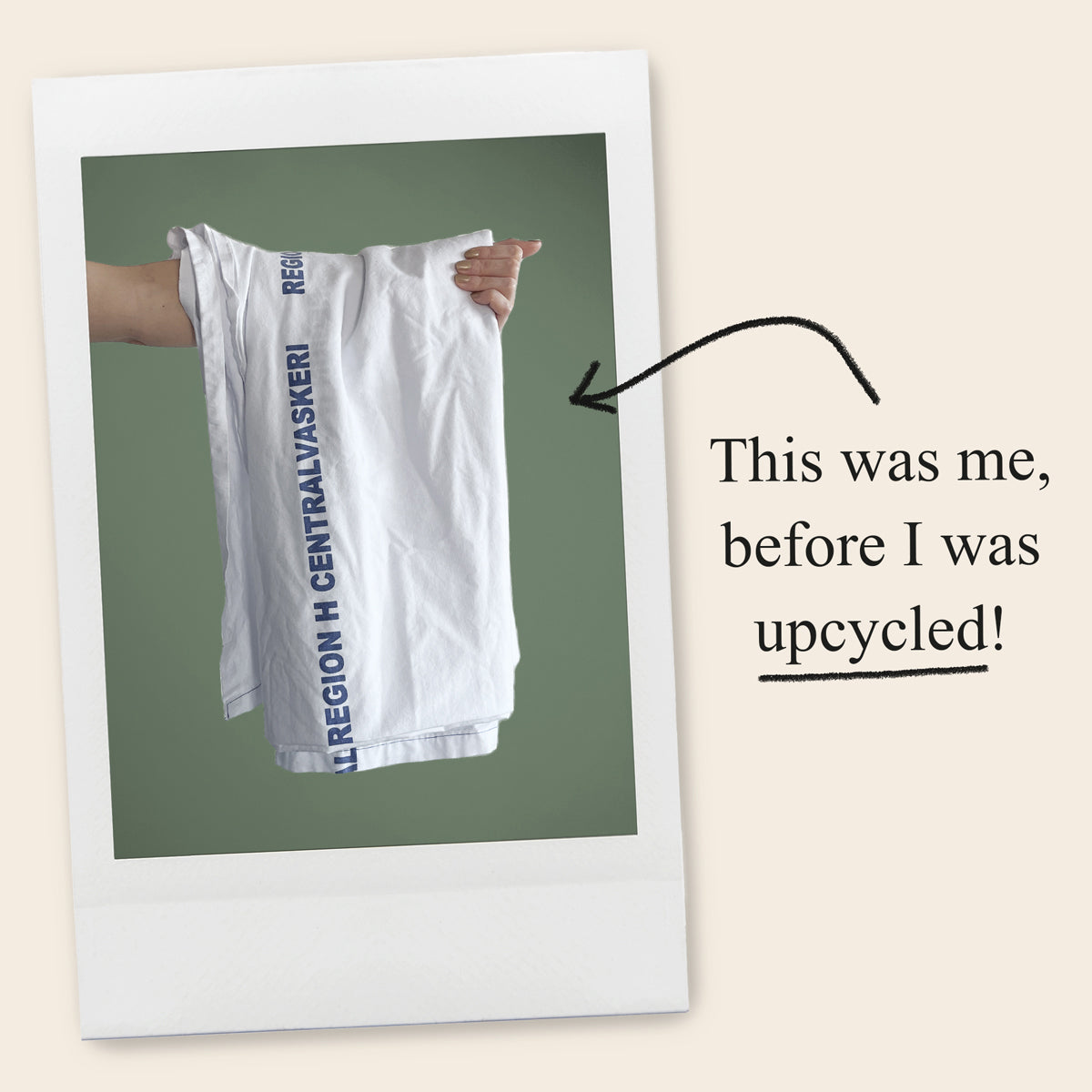 Upcycled reusable gift bag - Danish flag, large