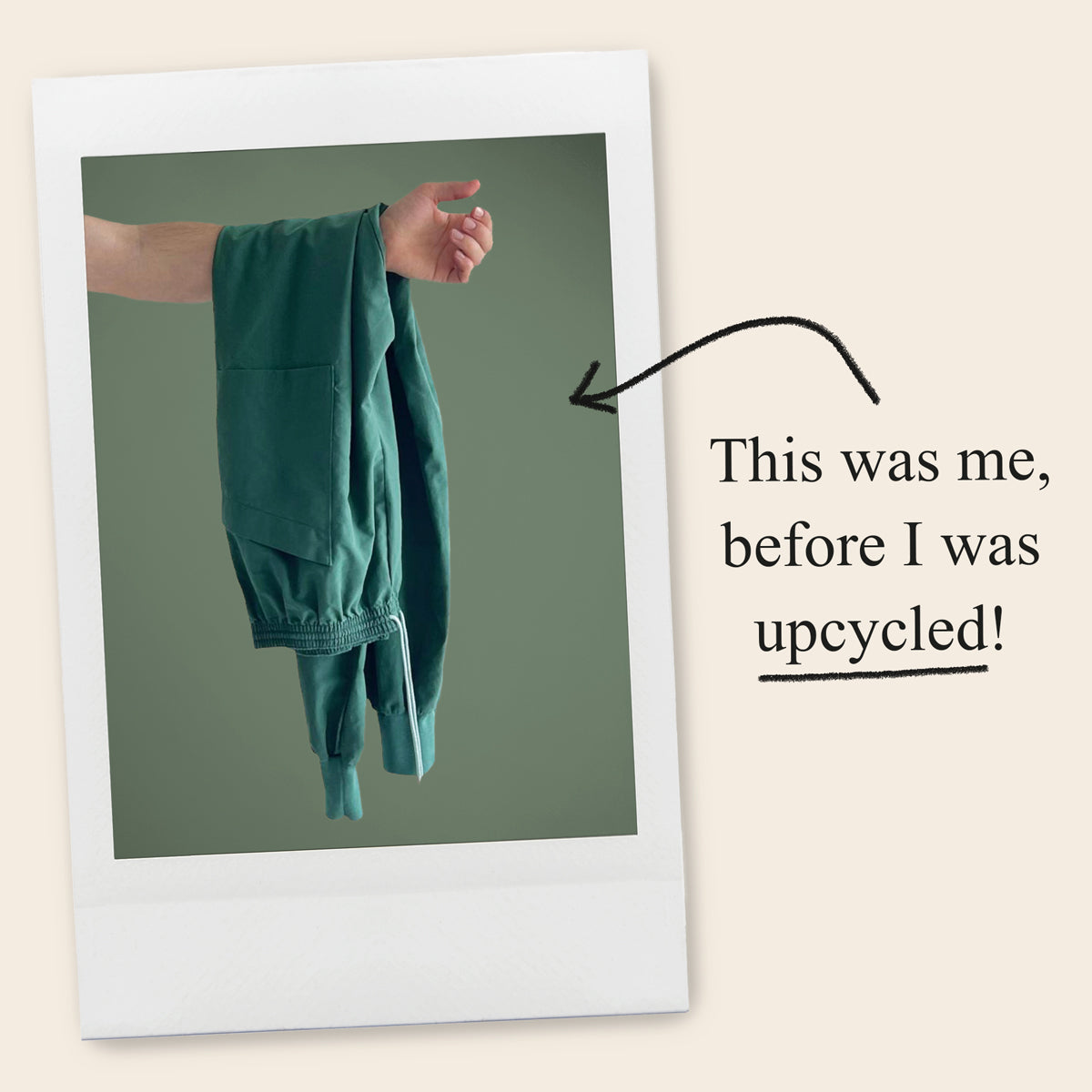 Upcycled toiletry bag, large, forest green, Scrubs