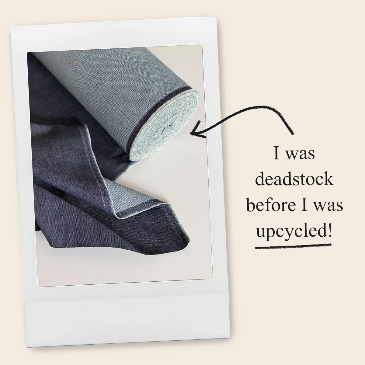 Upcycled mega shopping bag, blue denim dead stock fabric