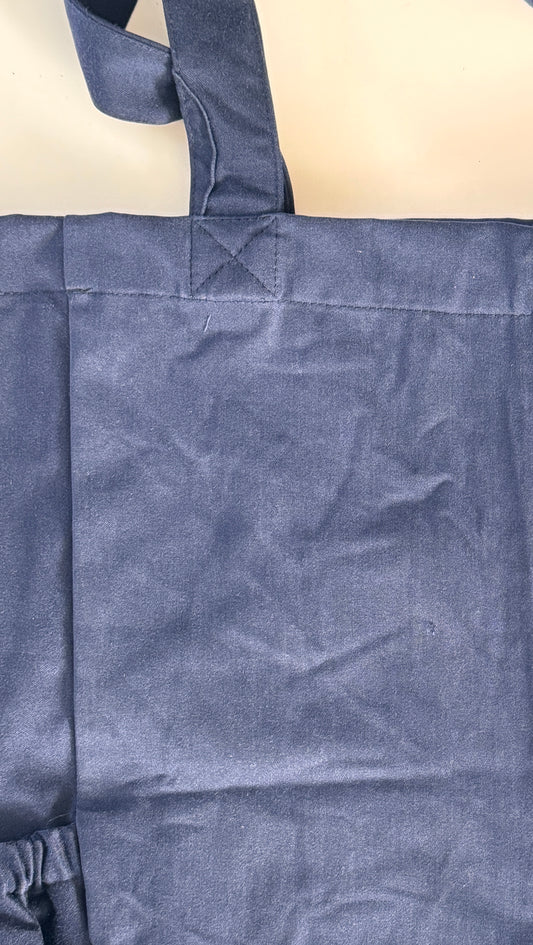 Upcycled mulepose med flaskeholder, marine blå OUTLET