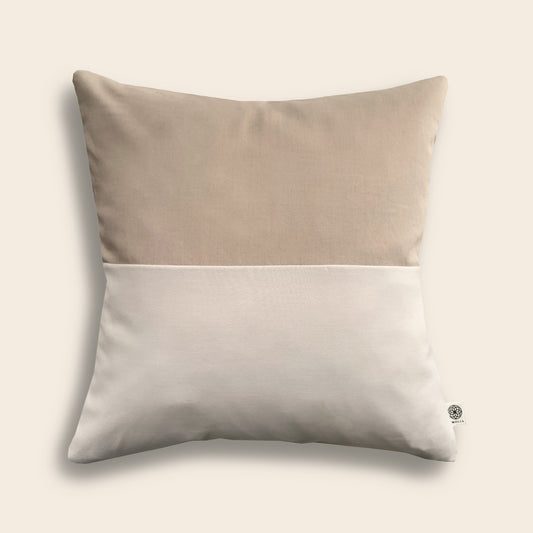 Upcycled pudebetræk, 40x40cm, beige/lysebrun