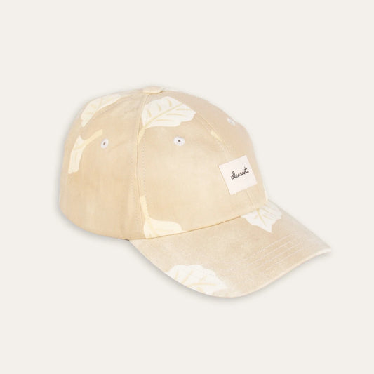 Upcycled cap, beige floral