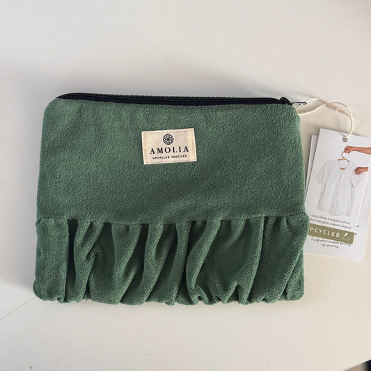 Upcycled vintage taske, grøn- OUTLET