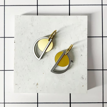 Recycled acrylic earrings, Sun & Moon