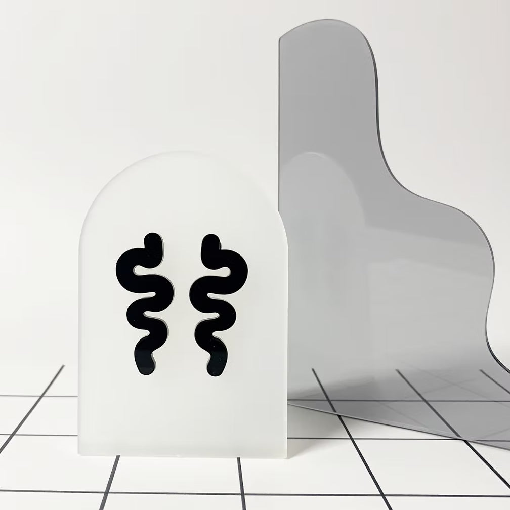 Recycled øreringe i akryl, Black Line