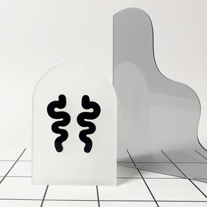 Recycled øreringe i akryl, Black Line