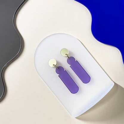 Recycled øreringe i akryl, Spectral Violet