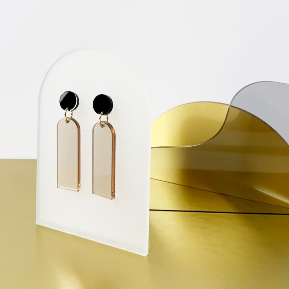 Recycled øreringe i akryl, Cupolas