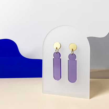Recycled øreringe i akryl, Spectral Violet