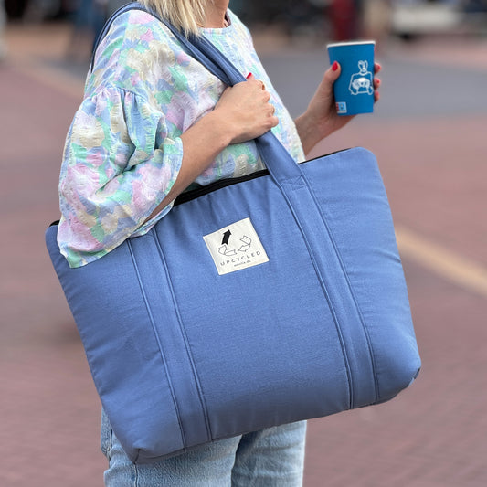 Upcycled bag, blue
