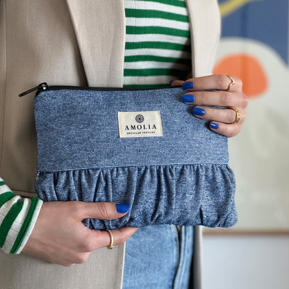 Upcycled vintage taske, blå