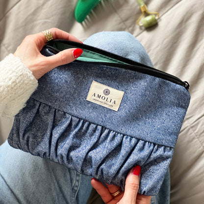 Upcycled vintage taske, blå