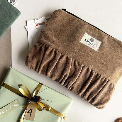 Upcycled vintage taske, kamelbrun