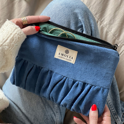 Upcycled vintage taske, blå