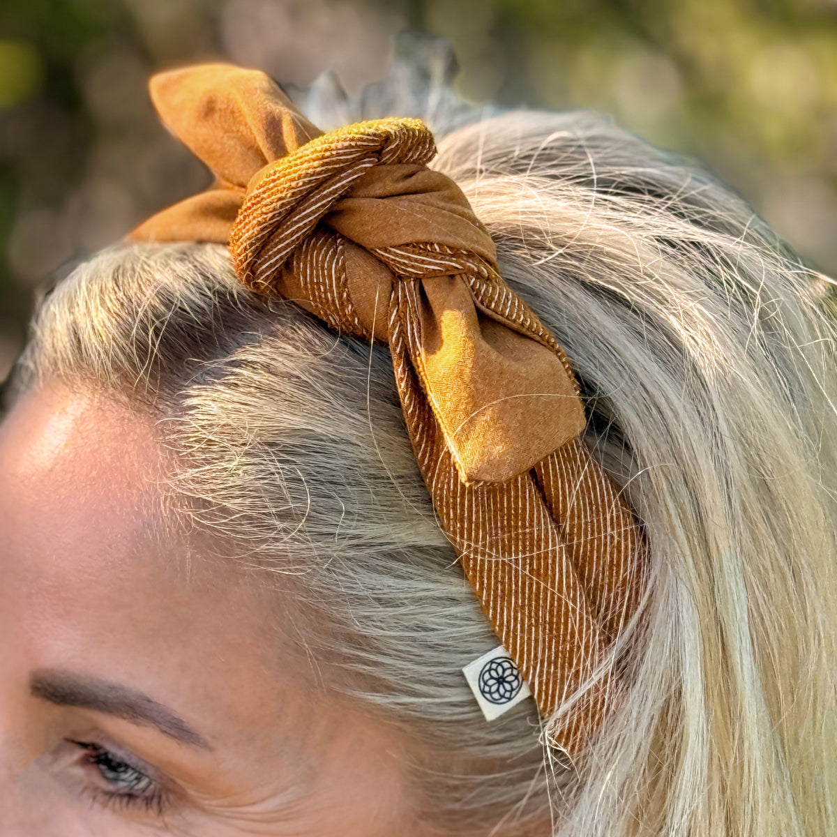 Upcycled hair tie, burnt orange