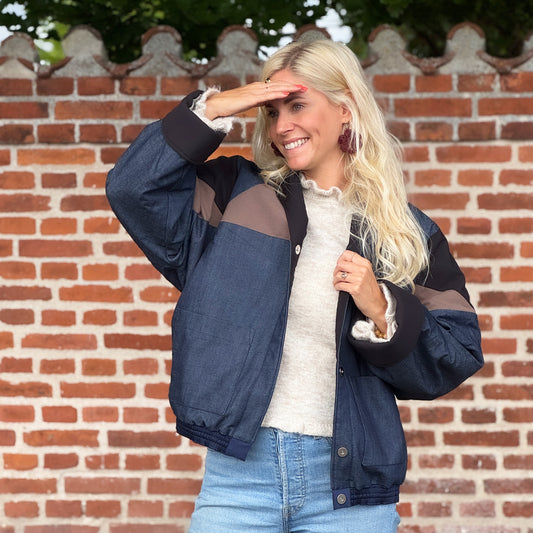 Upcycled Jacket, Denim, One-size - 'Perlemørke'