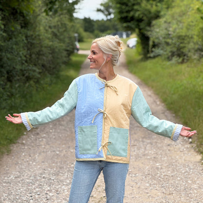Upcycled Quilted Jacket, Multi, One-size (S-L)