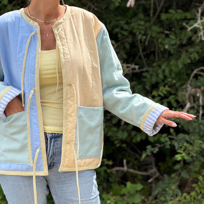 Upcycled Quilted Jacket, Multi, One-size (S-L)