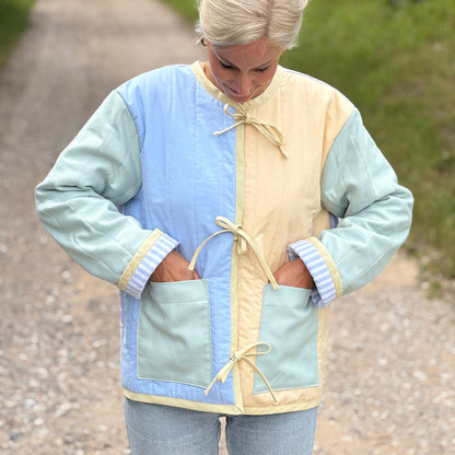 Upcycled Quilted Jacket, Multi, One-size (S-L)
