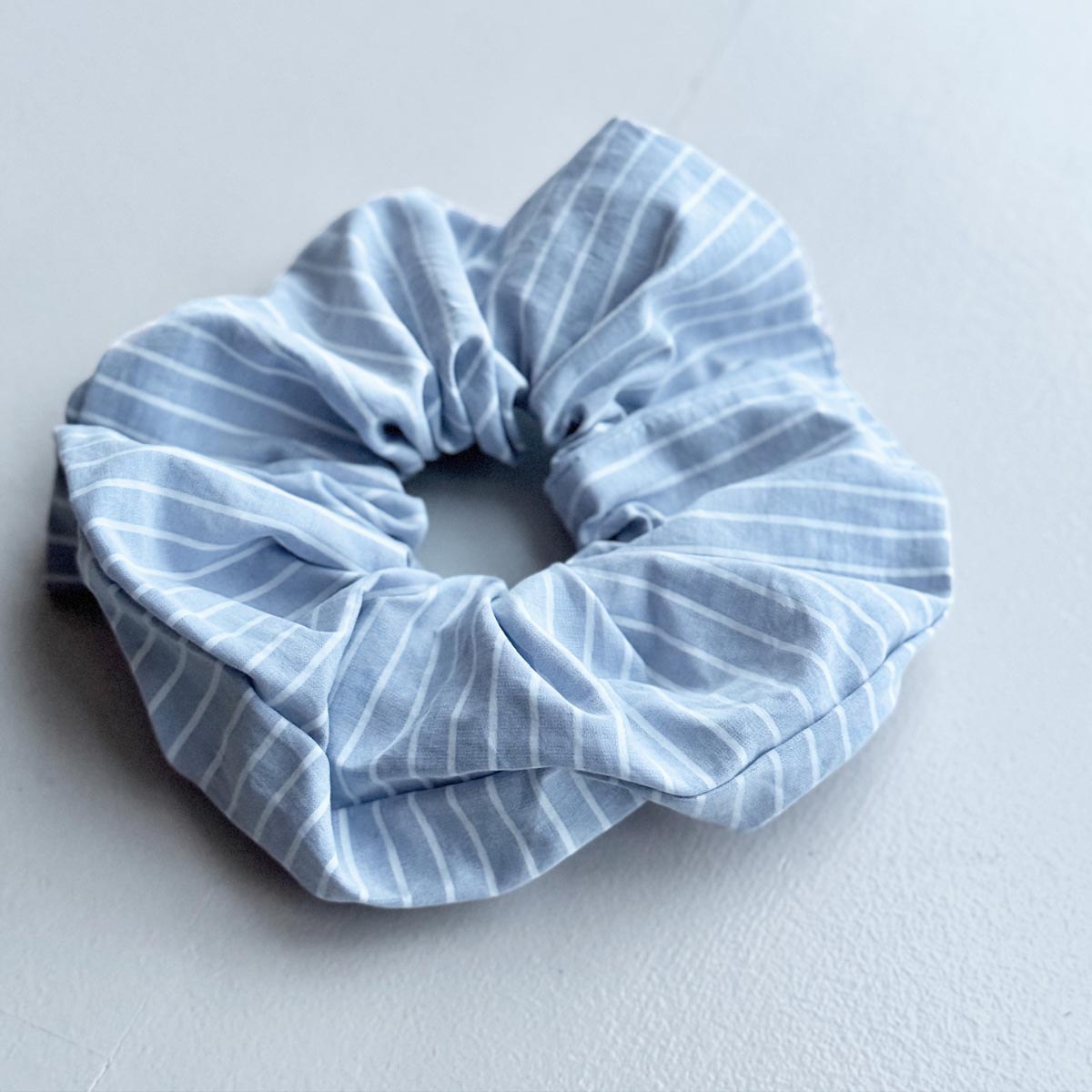 Upcycled scrunchie, blue