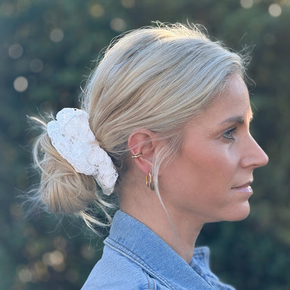 Upcycled scrunchie, lace