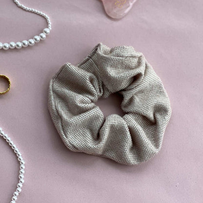 Upcycled scrunchie, light brown