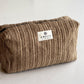Upcycled toiletry bag, small, brown