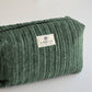 Upcycled toiletry bag, small, forest green