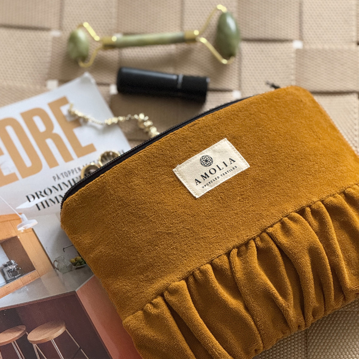 Upcycled vintage bag, burnt orange